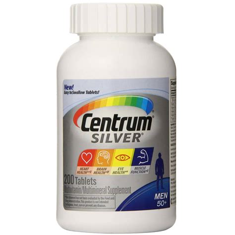 Centrum Silver Mens 50 Multivitamin 200 Tablets Evitamins Uk