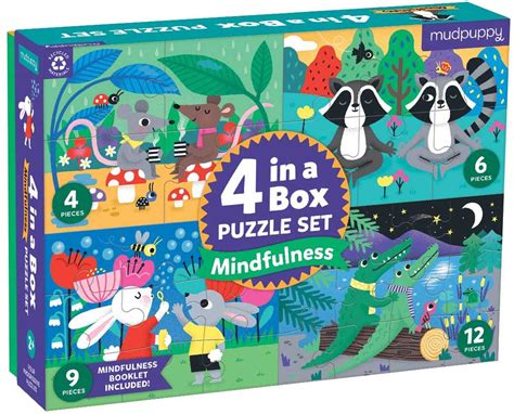 Mindful 4 In A Box Puzzle Set Pieces Vary Mudpuppy Puzzle Warehouse