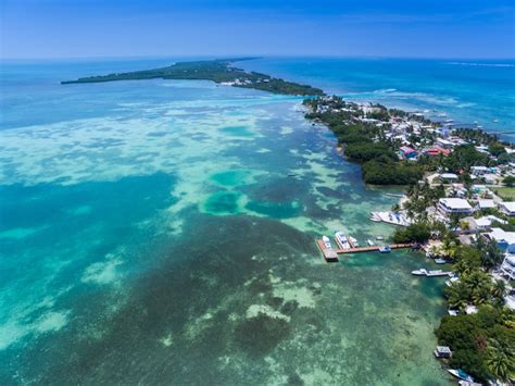 Caye Caulker Belize Barrier Reef Aerial