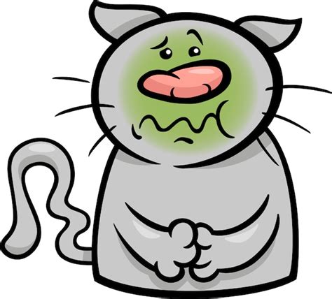 Ilustración De Dibujos Animados De Gato Enfermo Vector Premium