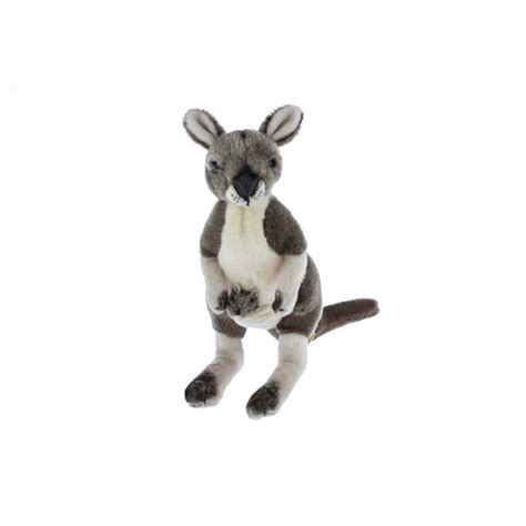 Grey Kangaroo With Joey Stuffed Animal Plush 1128cm Kangaroo Toy By