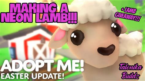 Making A Neon Lamb In Adopt Me The First Lamb Giveaway