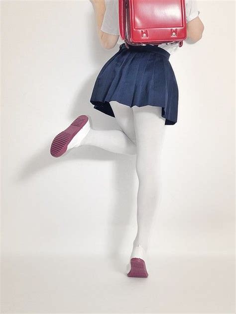 School Miniskirt With White Tights White Tights Pantyhose Outfits
