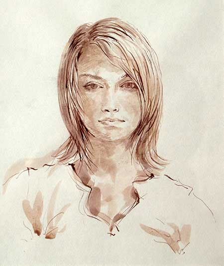 A Drawing Of A Woman With Long Hair