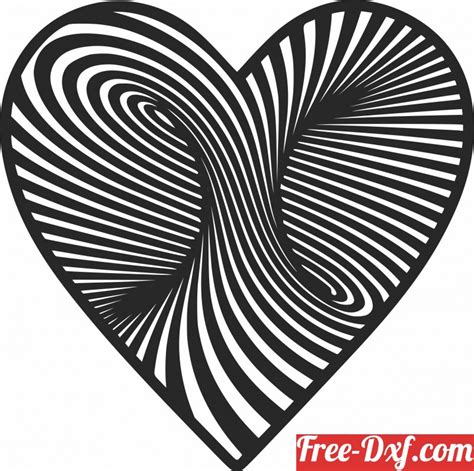 Download 3d Heart Wall Sign T3i4l High Quality Free Dxf Files Sv