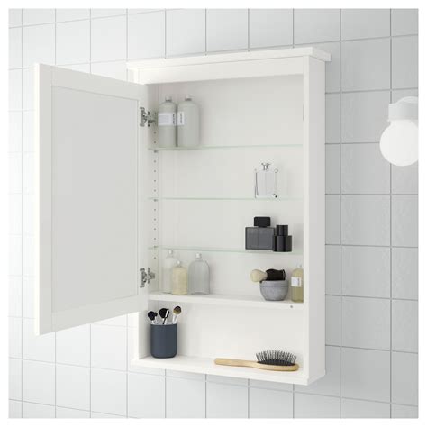 Ikea Hemnes Meuble à Miroir 1 Porte Blanc Tablette Réglable En