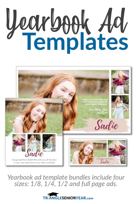 The Year Book Ad Templates Are Available For Purchase