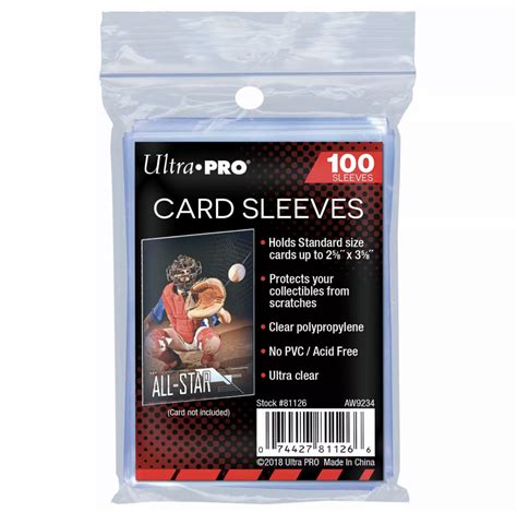 Ultra Pro Card Sleeves 3 Packets X 100 Cardface