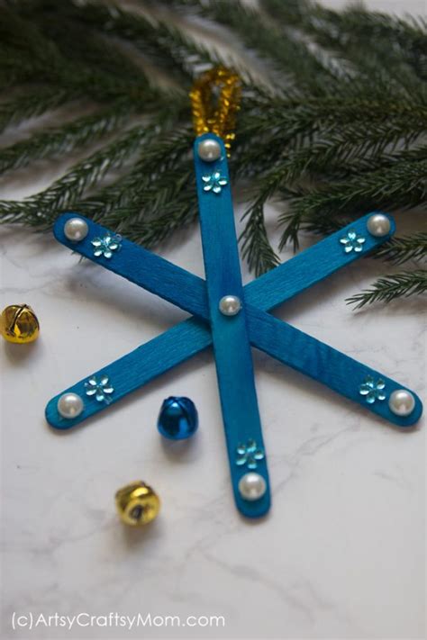 Diy Popsicle Stick Snowflake Ornament