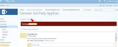yammer feed integration with sharepoint online common issues
