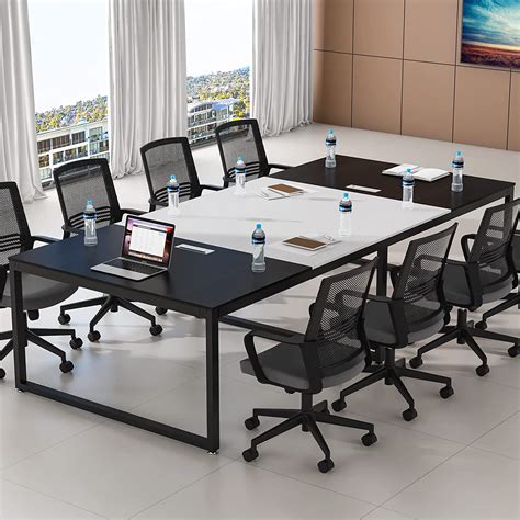 Tribesigns Modern Conference Table With Metal Base Office Meeting