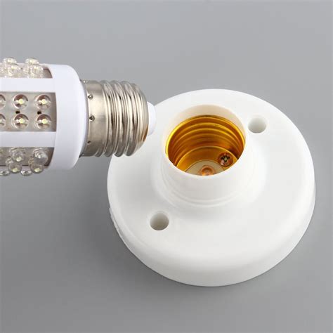 Useful E27 Round Plastic Base Screw Light Bulb Lamp Socket Holder White