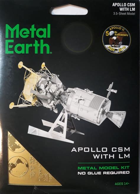 Metal Earth 3d Metal Model Kits Apollo Csm With Lunar Module 5177 Mr Models