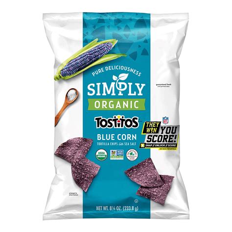 simply tostitos blue corn tortilla chips organic 8 25 oz tropical