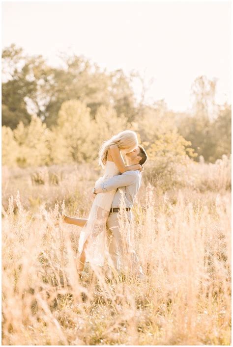 Golden Hour Wheat Field Engagement Session Golden Hour Engagements Dreamy Engagement Sessio