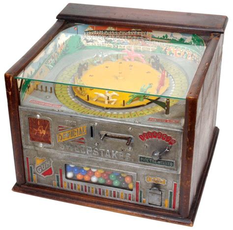 Coin Operated Horserace Game Rock Ola Sweepstakes Wgumball Vendor 1