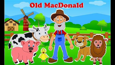 Old Mcdonald Had A Farm With Lyrics Farm Song Nursery Rhymes Song