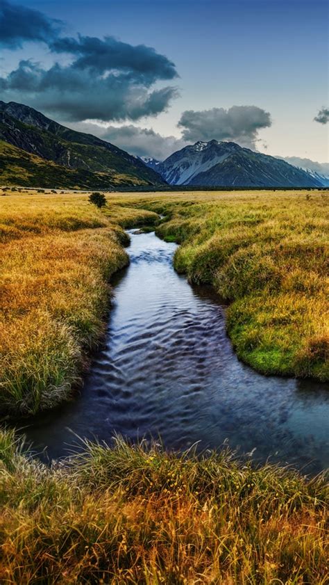 New Zealand Nature Landscape River Mountains Meadows