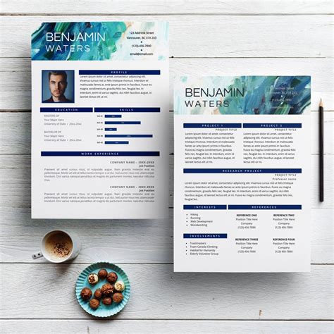 Sleek Resume Template Cv Cover Letter For Ms Word Etsy Singapore