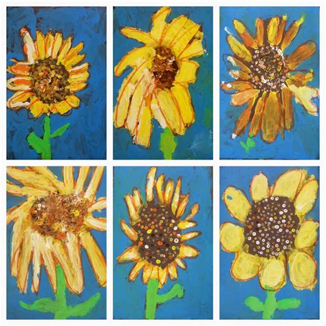 Still Life Lesson Sunflowers Van Gogh Spring Art Projects First