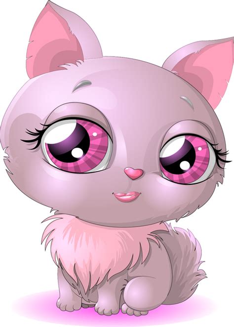 Cartoon Cute Kitten Vector Free Download