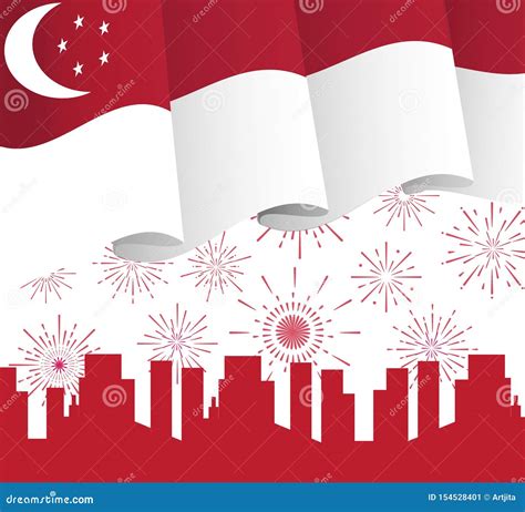 August 9th Singapore`s Independence Day Singapore National Day Concept