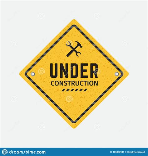 Vector Under Construction Road Sign Stock Illustration Illustration