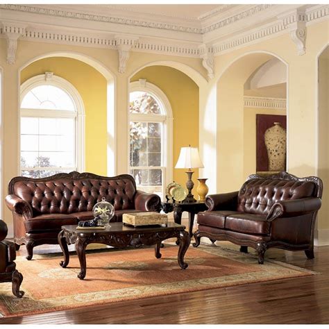 Victoria Leather Living Room Set By Coaster Furniture 5