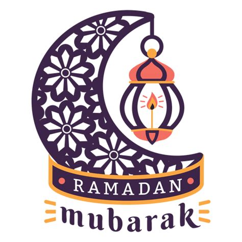 Ramadan Mubarak Lamp Light Candle Crescent Badge Sticker Transparent