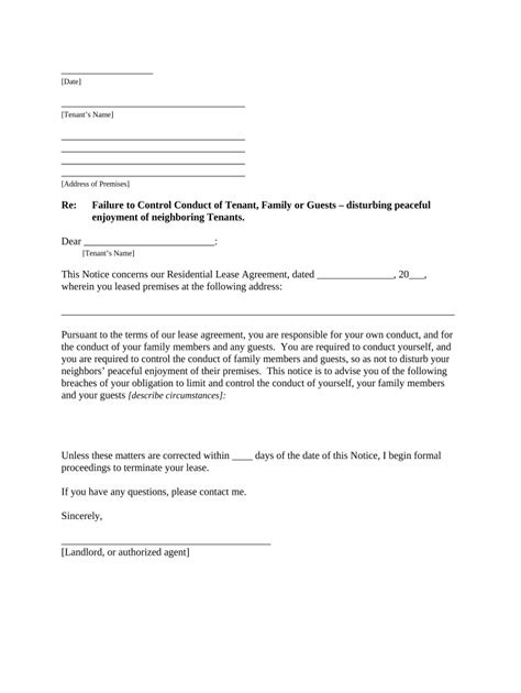 Tenant Disturbing Other Tenants Letter Fill Out Sign Online DocHub