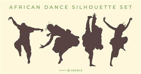 African Dance Silhouette Set Vector Download
