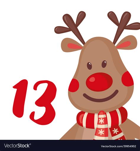 Christmas Advent Calendar Template In Flat Style Vector Image