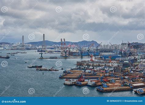 Port Of Busan Largest Harbor In South Korea Editorial Photography