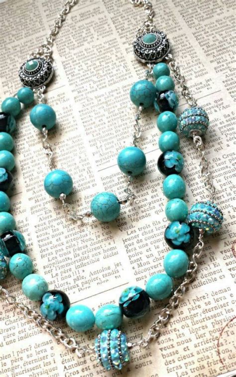 Multiple Strand Chunky Turquoise Beaded Necklace Aftcra