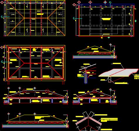 Techo De Vidrio Con Estructura Metalica En AutoCAD Librería CAD