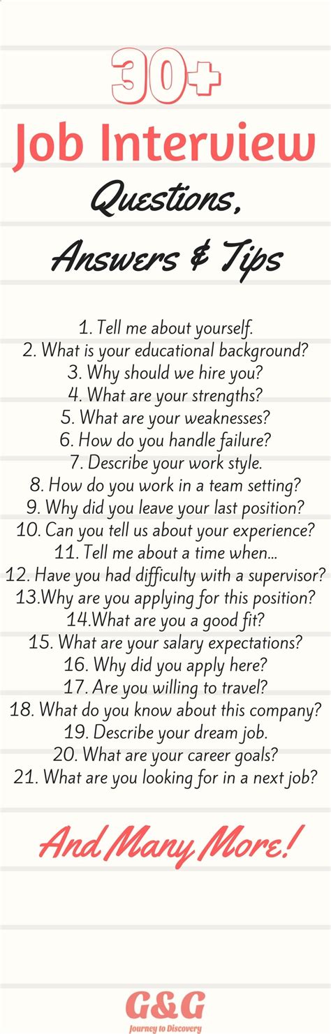 30 Job Interview Questions Answers And Tips For Those Seeking To Rock