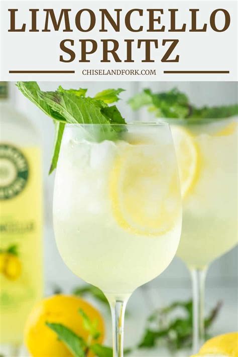 Two Glasses Filled With Lemonade Spritz And Garnished With Mint