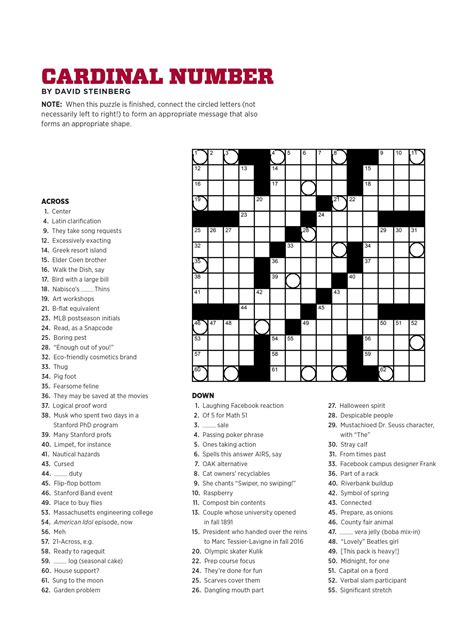 Usa Today Crossword Puzzle Printable Printable Blank World