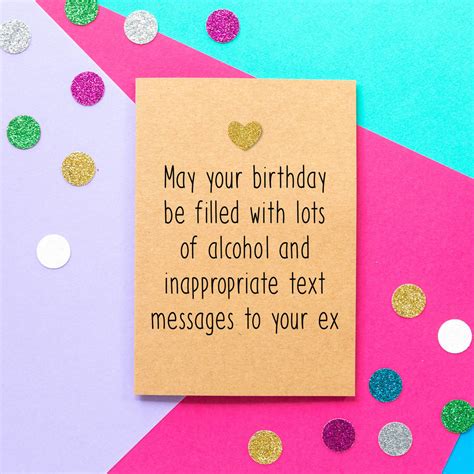 Inappropriate Text Messages Funny Birthday Card By Bettie Confetti