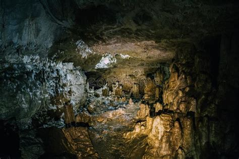 Beautiful Dark Natural Underground Cave Stock Image Image Of Dark