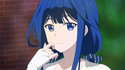 download aki adagaki cute anime girl blue hair 2560x1440 wallpaper dual wide 16 9 2560x1440