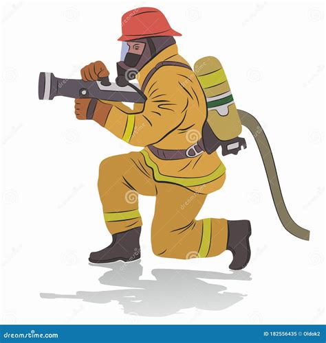 Illustration Of A Fireman Vector Draw Cartoondealer