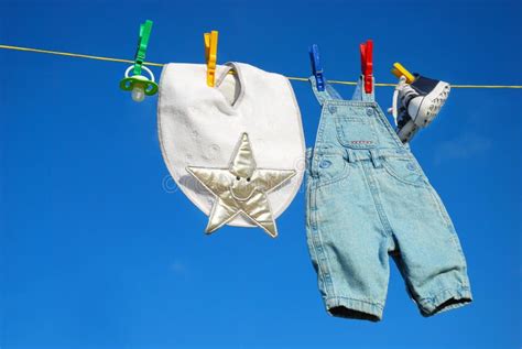 Baby Clothes On Clothesline Stock Image Image Of Cloth Born 14813267