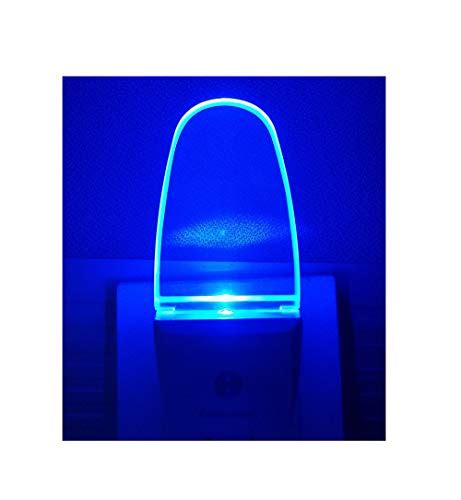 4 Pack Night Light Lamp With Dusk To Dawn Sensor Plug In Blue Led