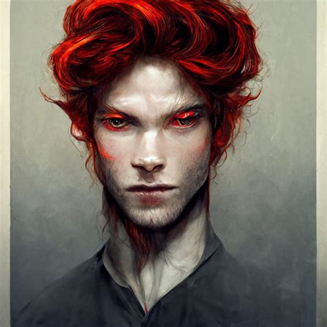 Male Demon Red Hair Red Eyes Red Hair Red Eyes Red Hair Red Eyes