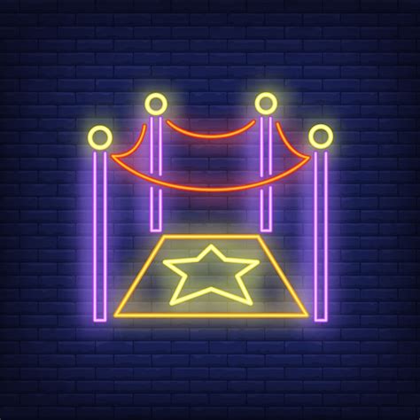 Free Vector Hollywood Star Neon Sign