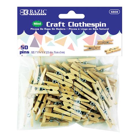 Wholesale Natural Clothespins 50 Pack Mini Dollardays