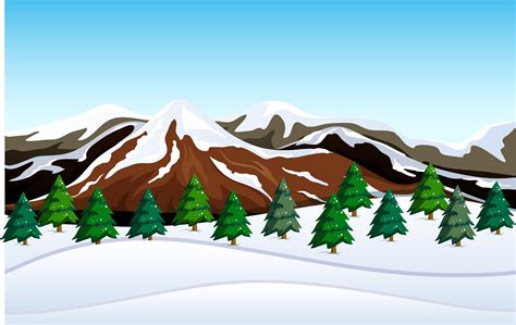 A Snow Mountain Landscape 420172 Vector Art At Vecteezy