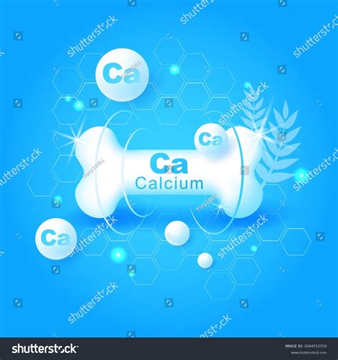 realistic 3d bone with calcium calcium mineral sign glossy drop pill capsule dietary