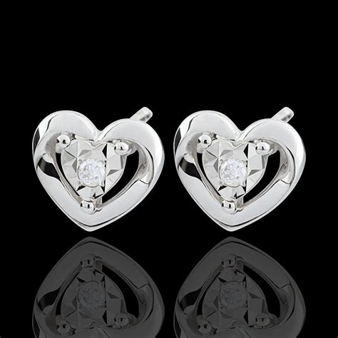 white gold small heart earrings edenly jewellery